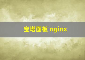 宝塔面板 nginx